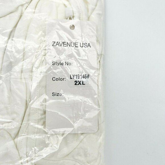 Z Avenue USA 2XL White Convertible Cowl Neck Top Face Cover NIP - Picture 7 of 8